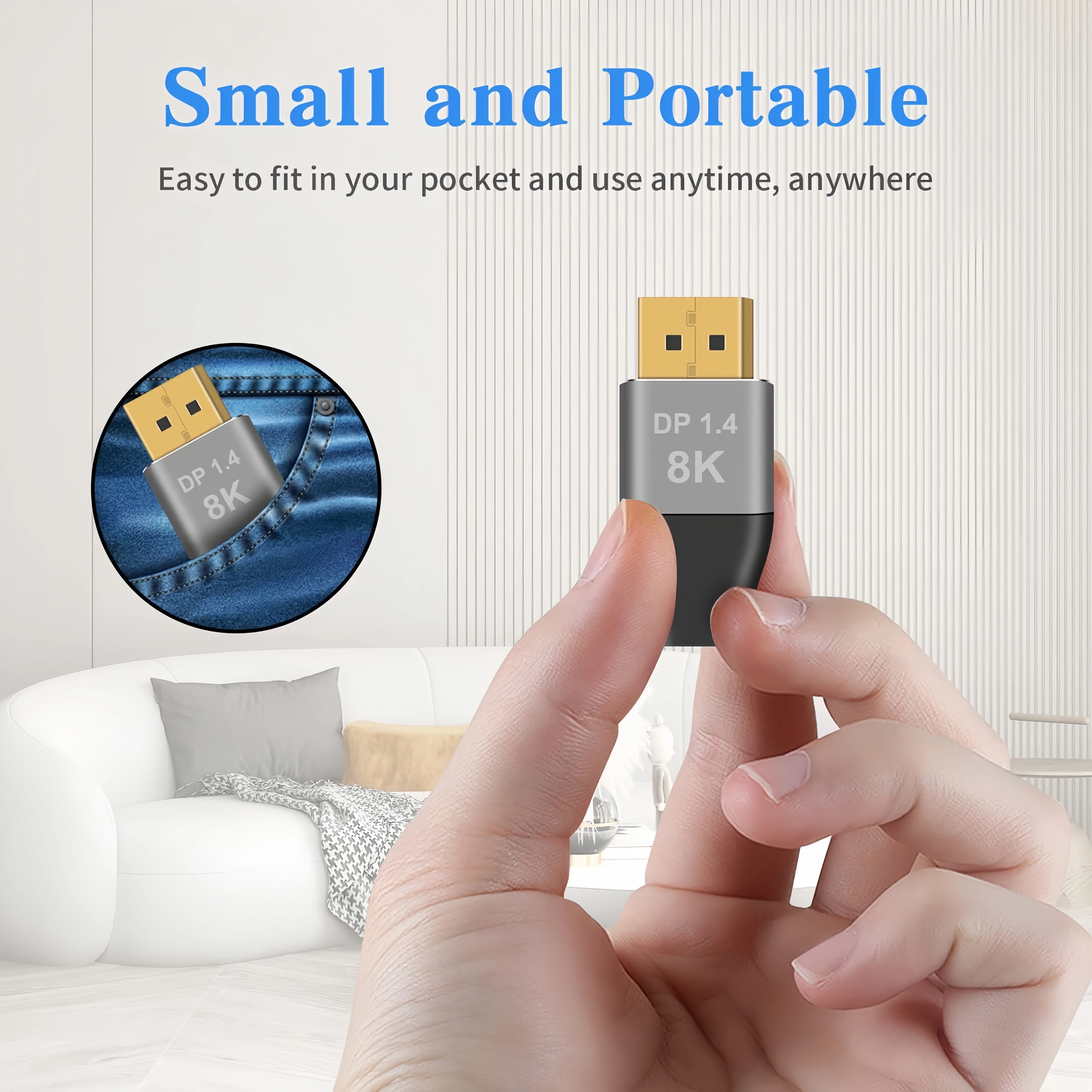 10PCS Hot-selling Mini DP To DP HD Adapter Supports DP 1.4 8K 60Hz ,4K 144Hz Bidirectional Conversion For Laptops Set-Top Boxes