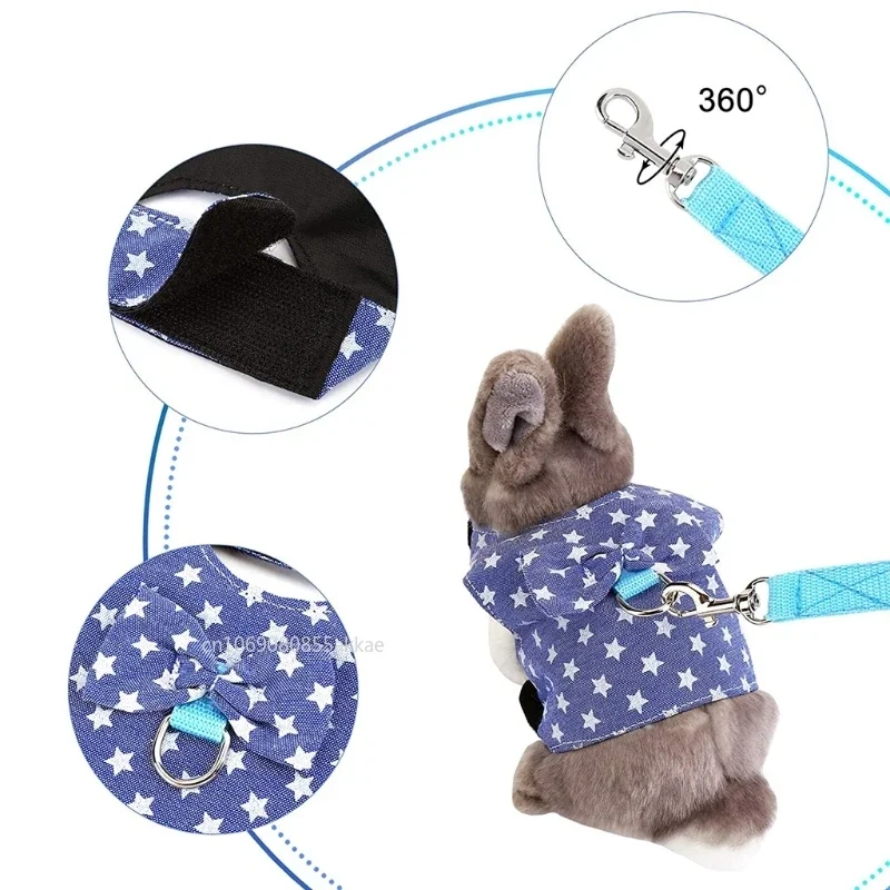 Cute Rabbit Vest Small Animal Outdoor Walking Harness and Leash Set Kawaii Clothes for Puppy Kitten Accessories Multiple Sizes