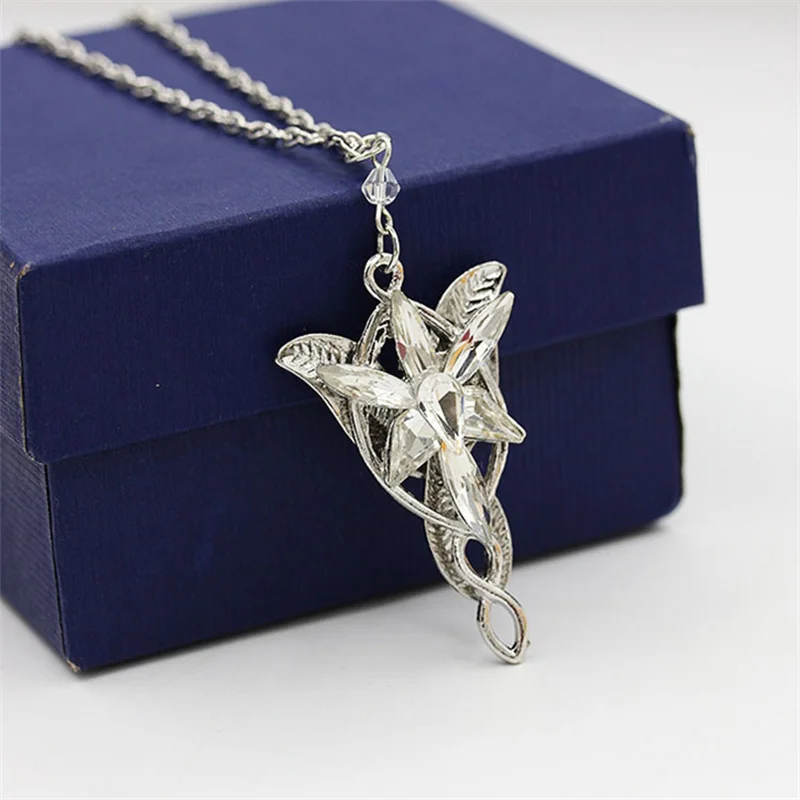 ภาพยนตร์ Arwen Evenstar สร้อยคอเงินสีคริสตัลจี้สร้อยคอสําหรับสาวปาร์ตี้เครื่องประดับของขวัญเครื่องประดับ