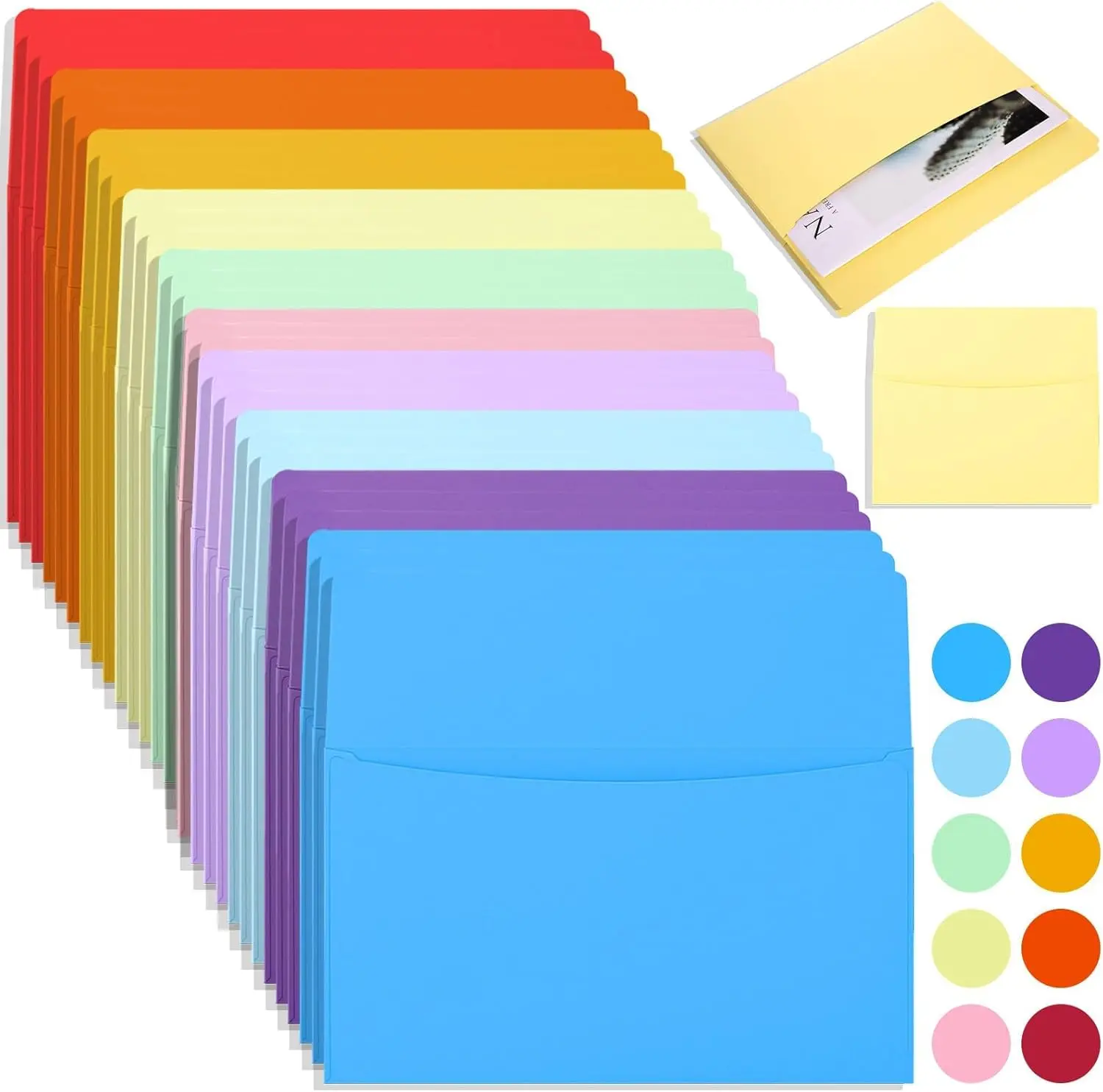 

5Pcs Candy Color Big Envelopes Blank Envelopes DIY Multi-function Craft Paper Envelope For Letter Postcards Wedding Invitation