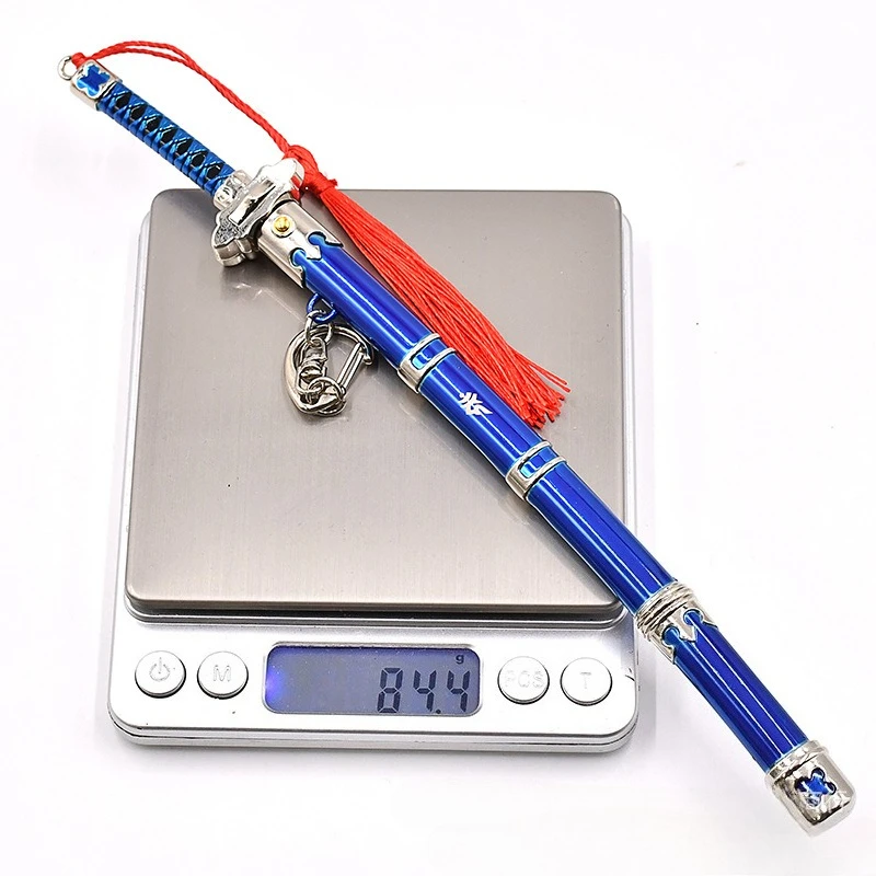 22 ซม./8.66in อะนิเมะเกม Exorcism มีด Aomura Lin Bouncing with Scabbard อาวุธทําด้วยมือรุ่น PROP เครื่องประดับ Uncut เดสก์ท็อปของเล่น