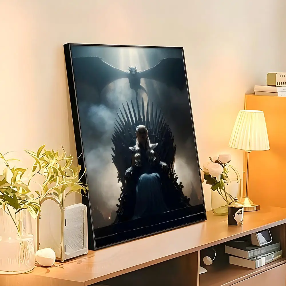 Game of T-ThroneS W-Western D-Dragon Painting Calligraphy Poster art art suitable for living room bedroom bar parlor home