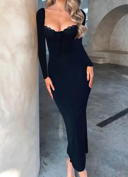 

2025 Spring/summer Elegant Temperament Long Sleeve Tight Skirt Women's Wear