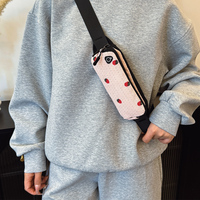 Sports Running Waist Bag, Mobile Phone Bag, Sweet Strawberry Pattern Design, Simple Cycling, Casual Daily Chest Bag