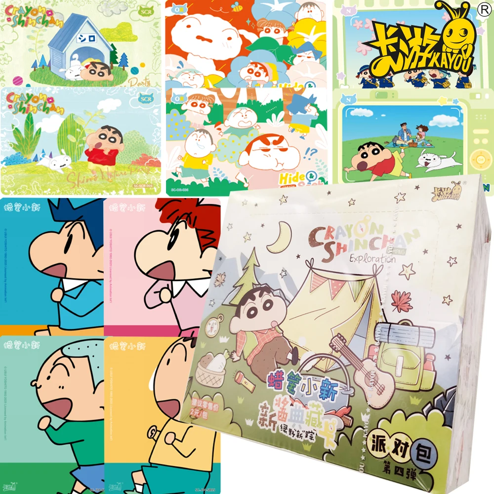 

New Kayou Original Crayon Shin-chan Collection Cards for Kids Splicing Design Warm and Healing Anime Character Cards Toys Gifts