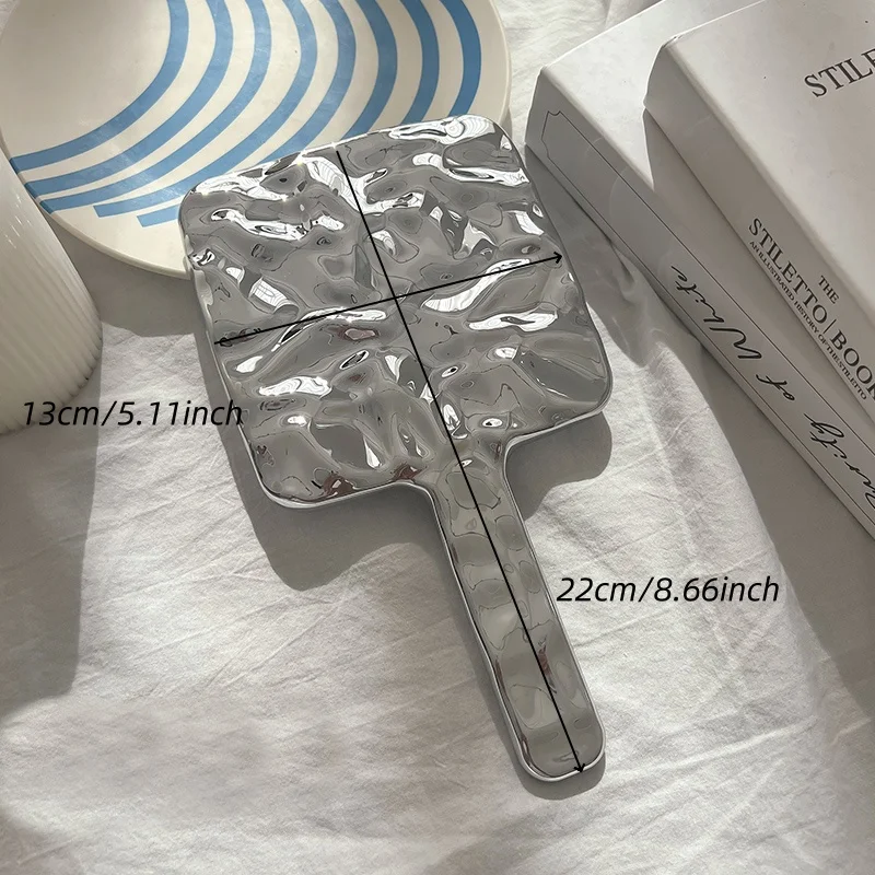 손잡이가 달린 휴대용 거울, 물 리플 휴대용 거울, 여행 및 가정용 화장품 거울