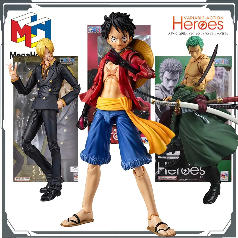 MegaHouse Original Variable Action Heroes Sanji Monkey D Luffy Roronoa Zoro Anime Action Figures Toys for Boys Christmas Gift