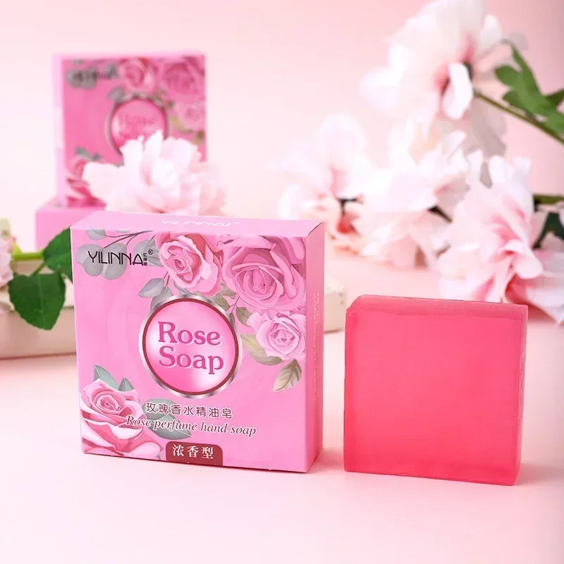 

Rose Essential Oil Soap Handmade Treatment Acnes Face Moisturizing Gently Anti Rebelles Smooth Butter Bath Skin Care Tool 1 Box