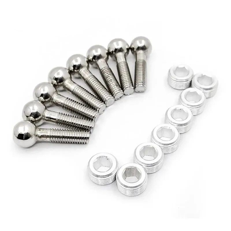 8Pcs HSP 1:10 RC car 02152 M5 Metal Ball-Head Screw or Nut For 1/10 1:10 RC Model Car 94122 94166 94155 94177 94188