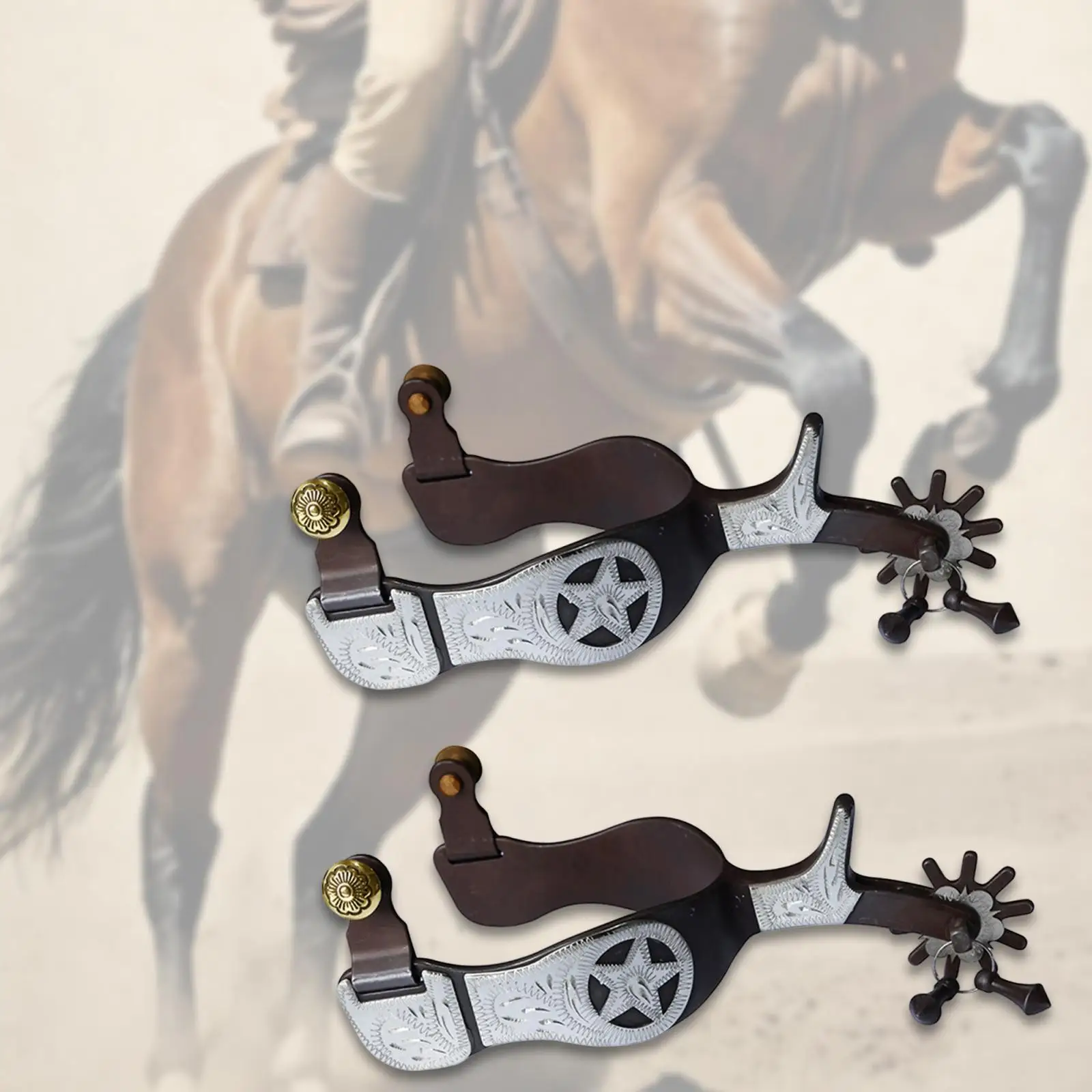 

2x Horse Spurs Equestrian Gear Western Cowboy Spurs for Equipments Training