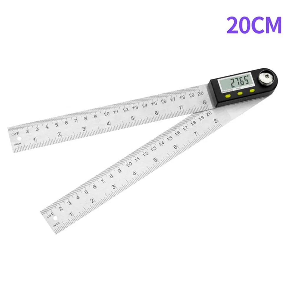 0-200/300/500mm Digital Protractor Angle Ruler Electron Goniometer Angle Finder Measuring Tools Metric And Imperial Double Syste