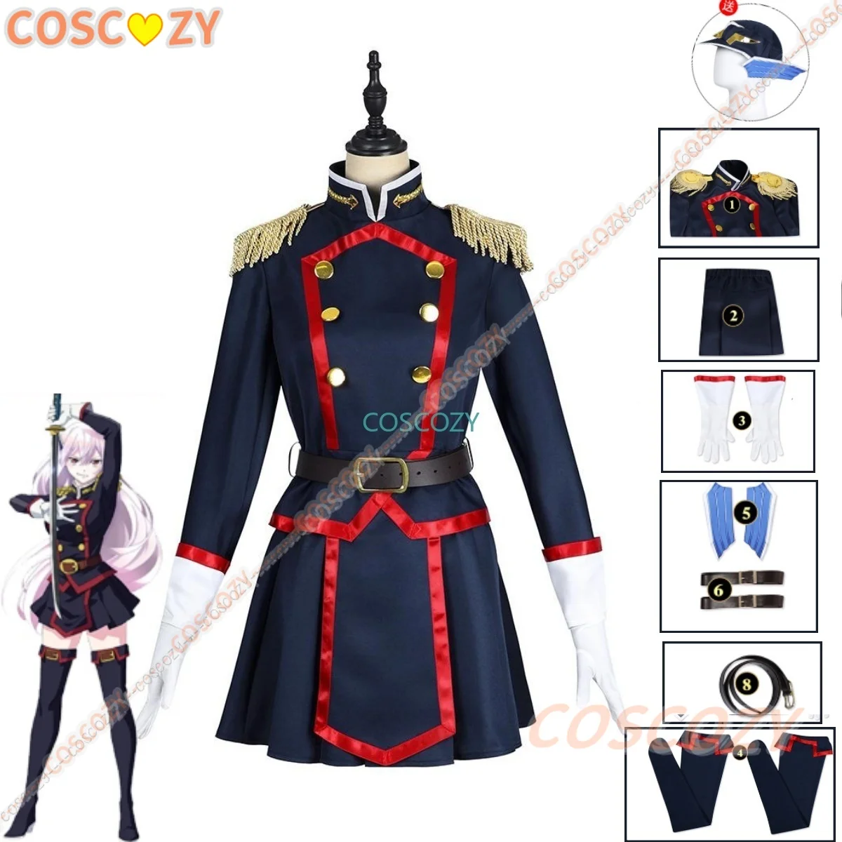 Uzen kyoka cosplay anime mato seihei kein sklaven cosplay kostüm frauen uniform rock anzug party rollenspiel kleidung uniformen