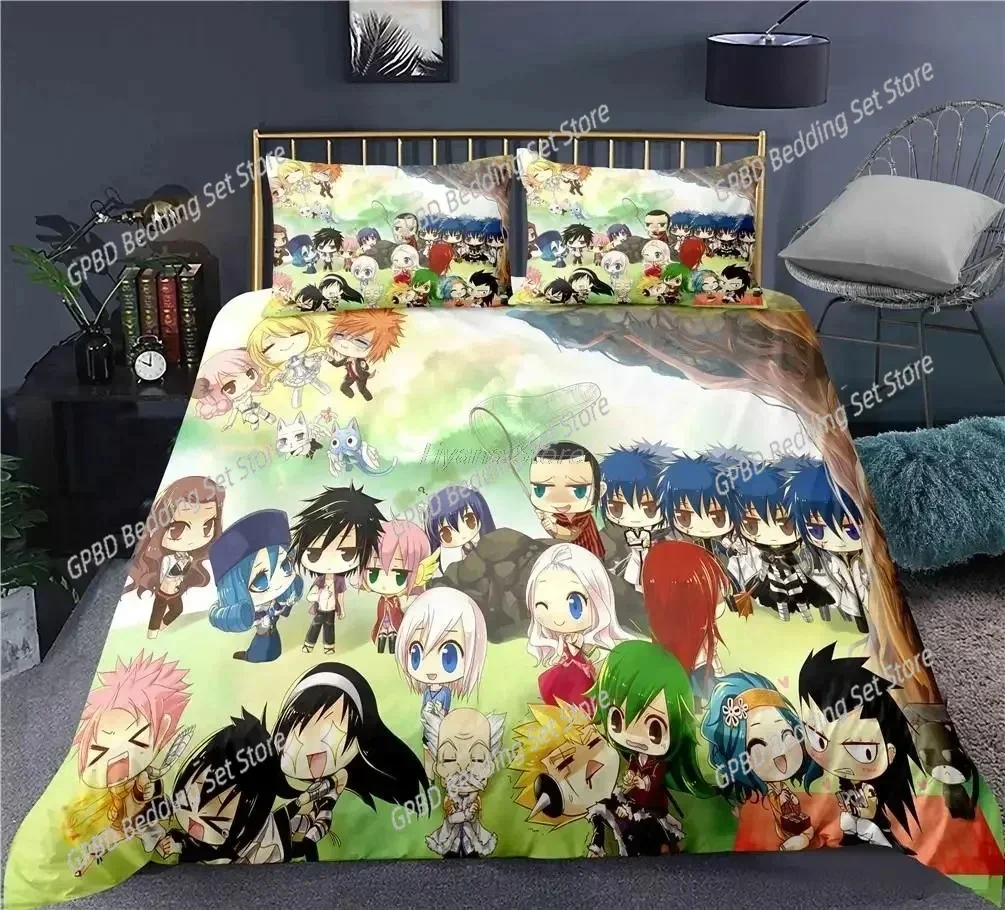 

Fairy Tail Bedding Set, Anime Bed Set, Duvet Cover Sets, 3D Print, Single, Twin, Full, Queen, King Size, Adult, Kid, Bedroom,