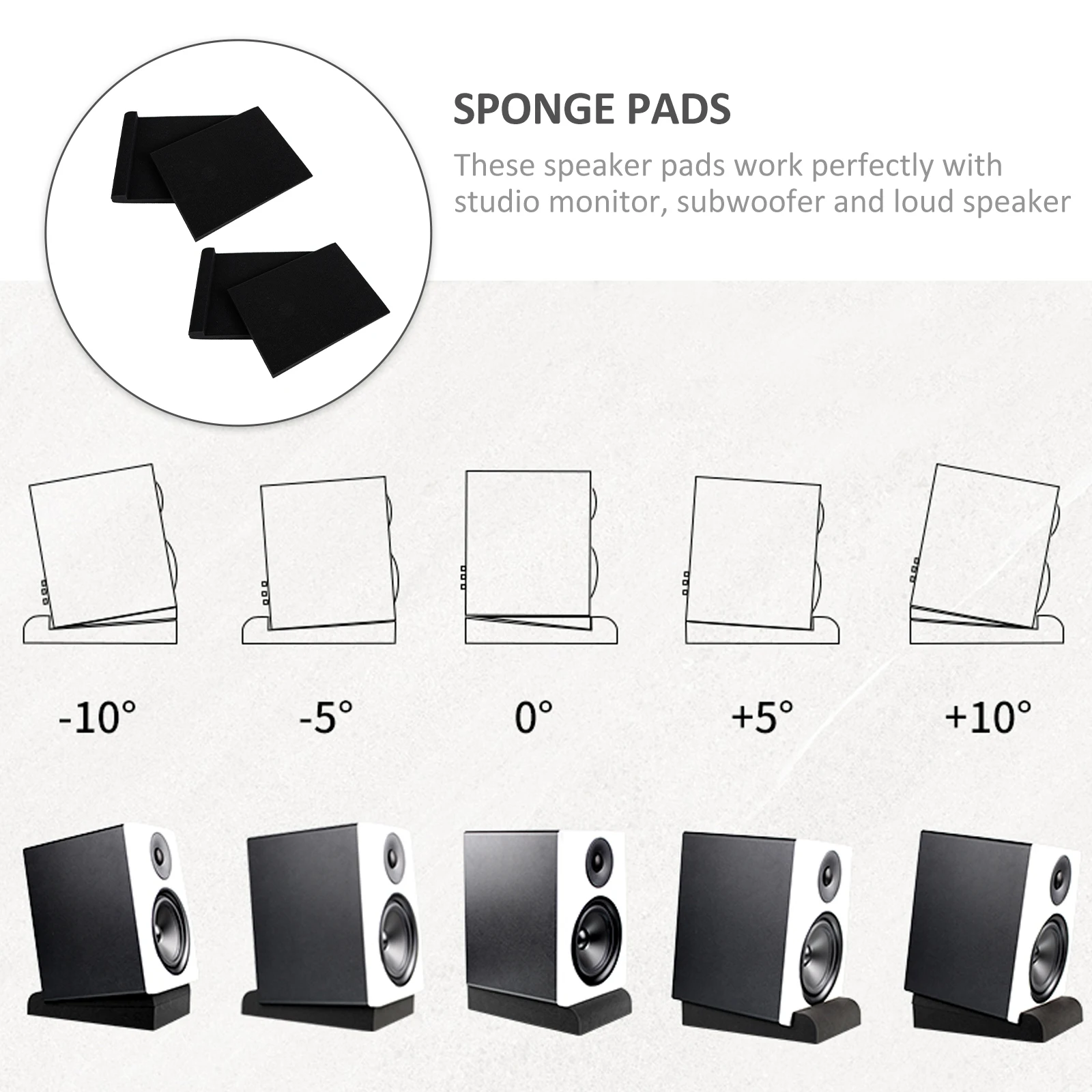 

2 Pcs Studio Monitors Isolation Sponge Sound Booth Audio Absorber Absorbing Sponges Soundproof Pads Speakers for Isolating