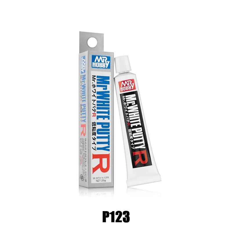 MR.HOBBY – mastic blanc P118/P123, 25g, Type de base, faible densité, dentifrice, fabrication de modèles, accessoires de remplissage de liquide