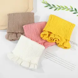 Knitted Fake Collar Scarf Women Warm Turtleneck Detachable False Collar Winter Windproof Scarf With Wooden Ears