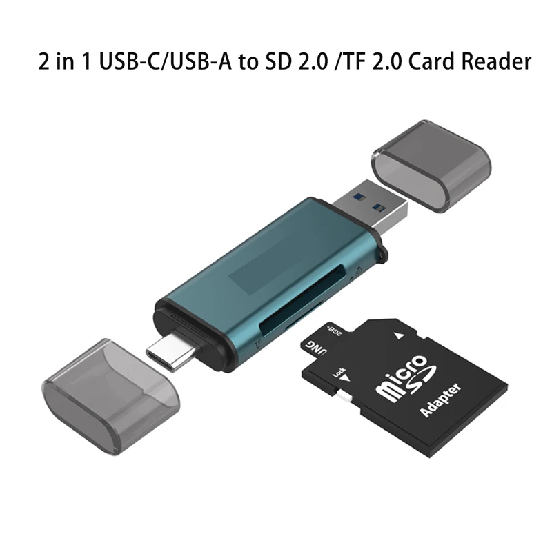التوصيل والتشغيل USB 2 في 1 SD/TF قارئ بطاقات USB محول لعبة USB Hub تمديد كابل الفاصل محول قفص الاتهام محطة بطاقة القراءة #1