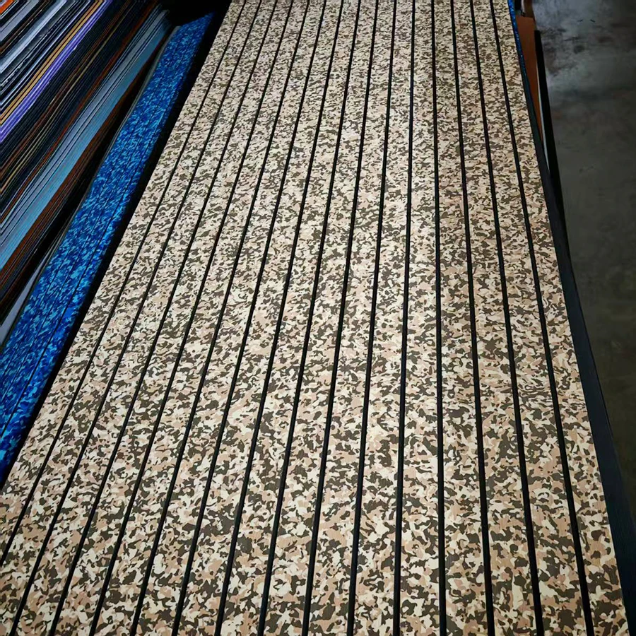 

2400x600*6MM Faux Teak Decking Sheet Non-Slip Mat for Caravan Motorhome RV Boat - Camo Glue Backing Swimming Stair Pads