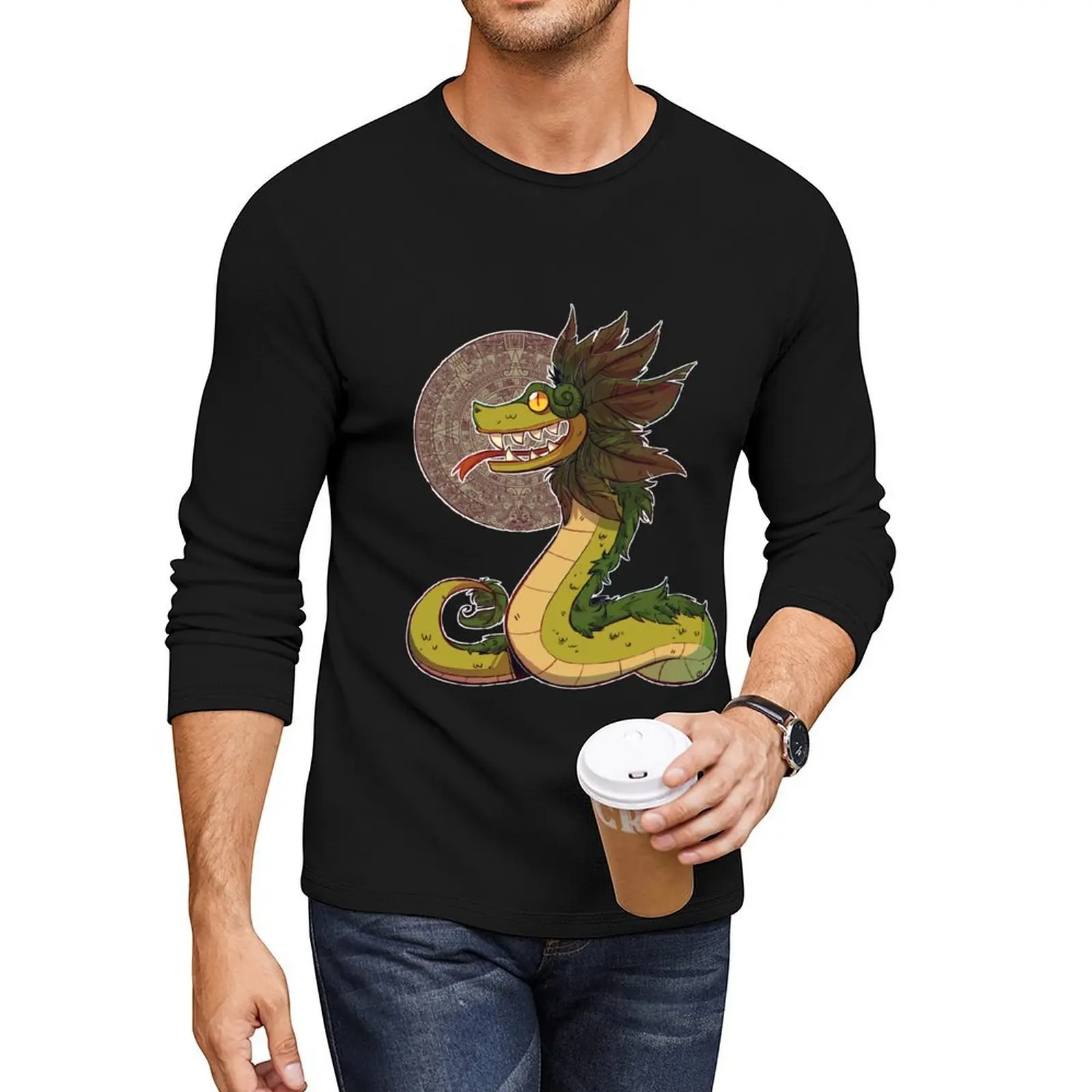 

Quetzalcoatl Long T-Shirt customized t shirts anime clothes boys t shirts custom t shirt mens shirts