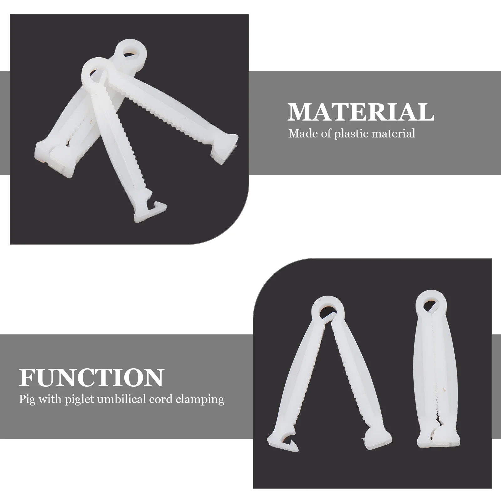 

100pcs Umbilical Cord Clamps Plastic Anti-Slip Clips For Newborn Animals Hygiene Protection Household Livestock Sheep Pig Dog