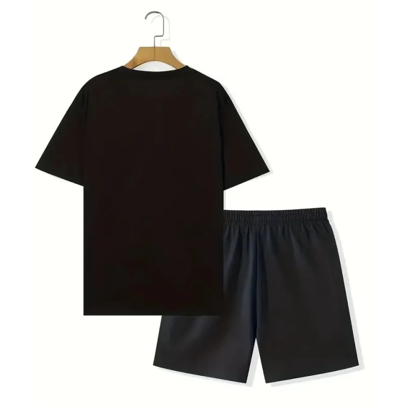 Men's fashion 3D teddy bear printed T-shirt shorts 2-piece set summer breathable fashion breathable quick drying 2-piece set - Image 6