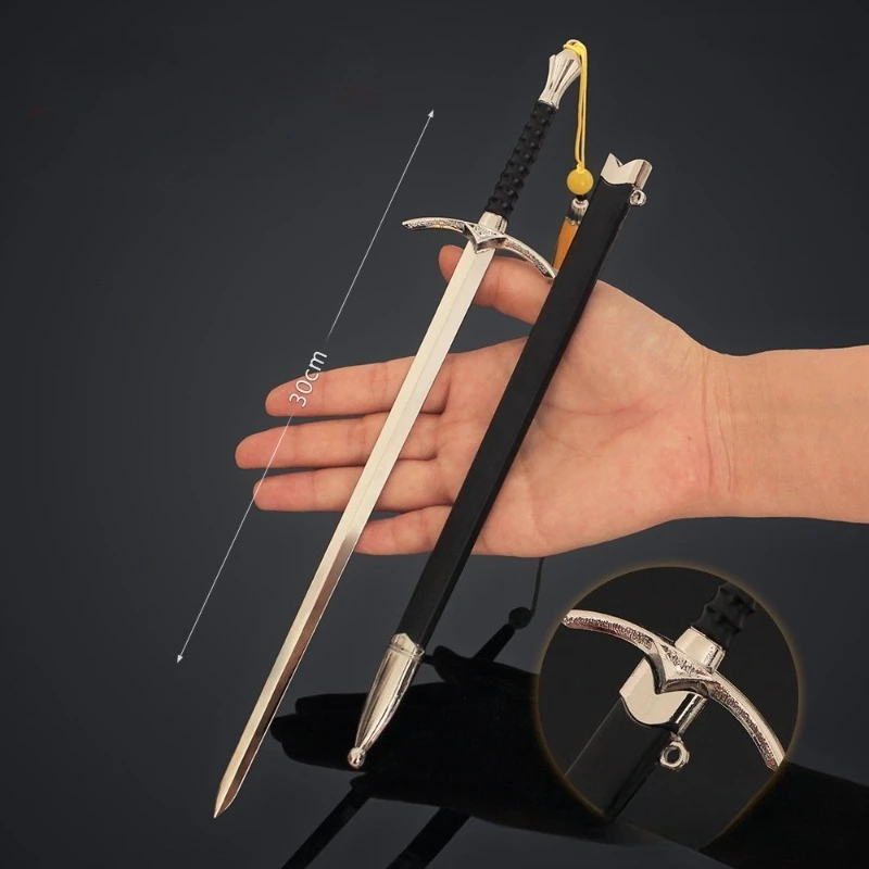 30cm/11.81in The Ring Gandalf Enemy Fencing Alloy Sheathed Sword Model Metal Toy Film and Television Accessories Ornaments Gifts