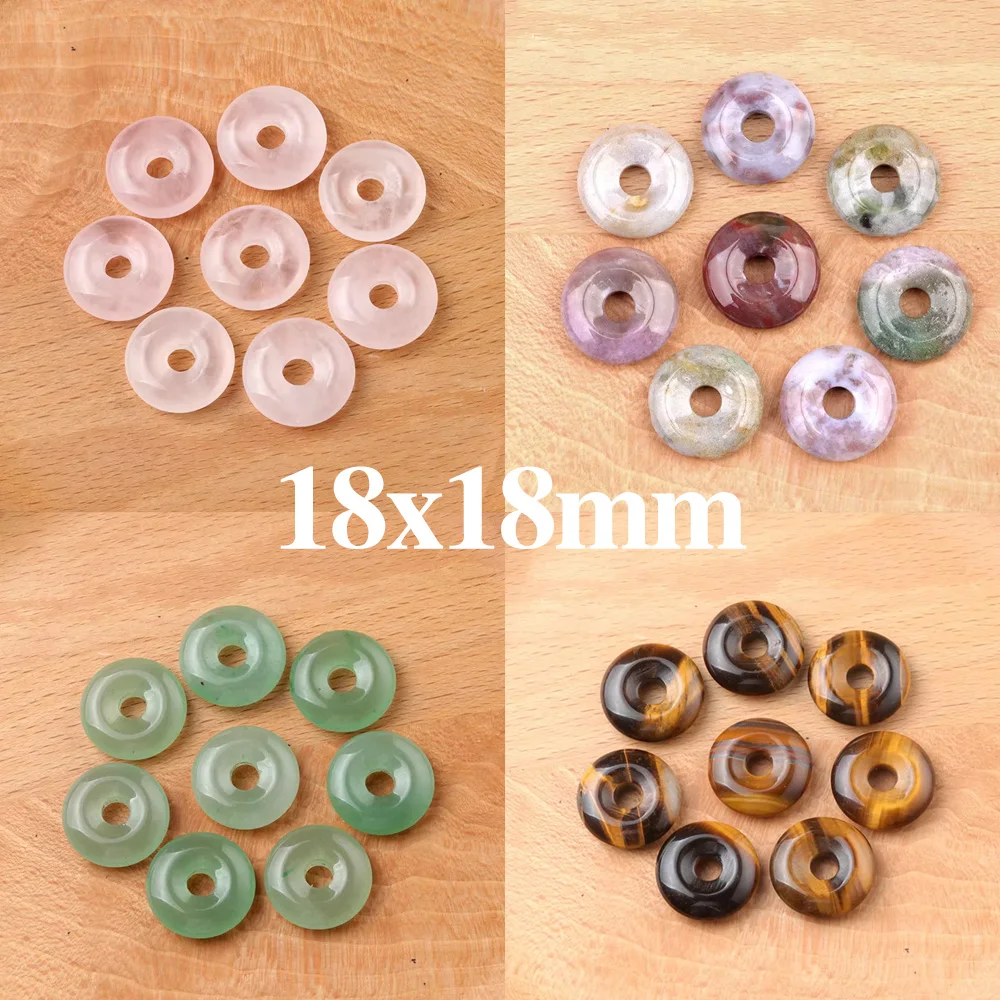 

5pcs Natural Agate Stone Big Hole Beads Round Natural Amethyst Quartzs Loose Spacer Beaded for Making DIY Jewerly Necklace 18mm