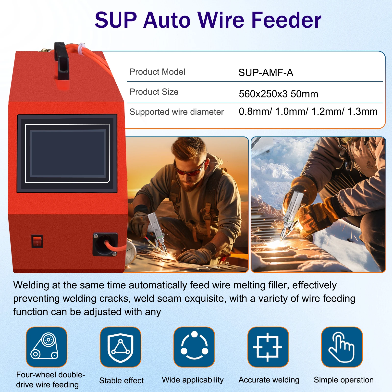 Soldador láser de refrigeración por aire de 2000W, máquina de soldadura láser refrigerada por aire 4 en 1 para soldadura de Metal, limpieza, corte, pistola de soldar SUP23T