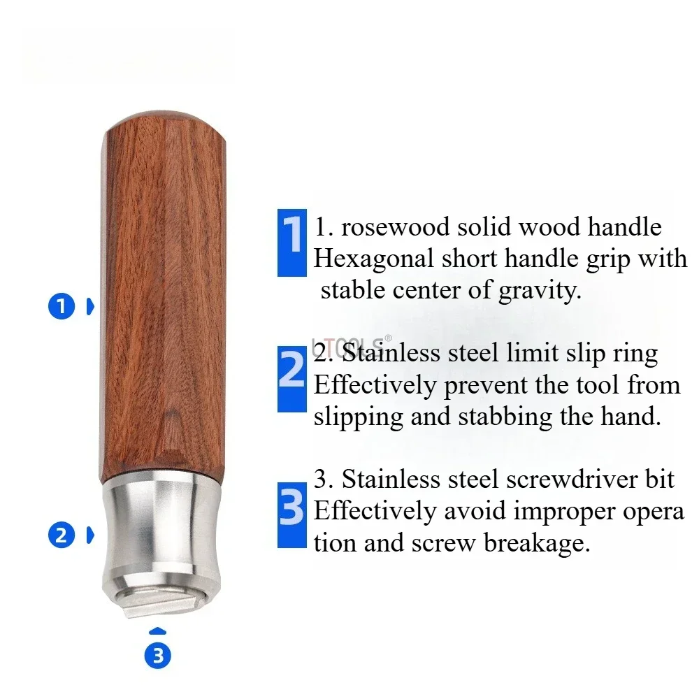Woodworking Disassembly Adjustment Special Hexagonal Solid Wood Handle Slotted Screwdriver Cover Iron Blade Planer Hand Tools
