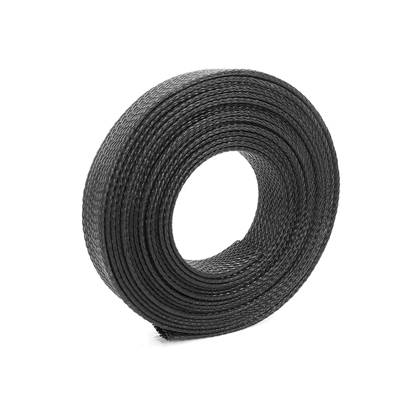 2-100mm Black Expandable PET Mesh Braided Wire Sleeve Tear Resistant For Workshop Power Tool Short Cable Harness Protection Tube