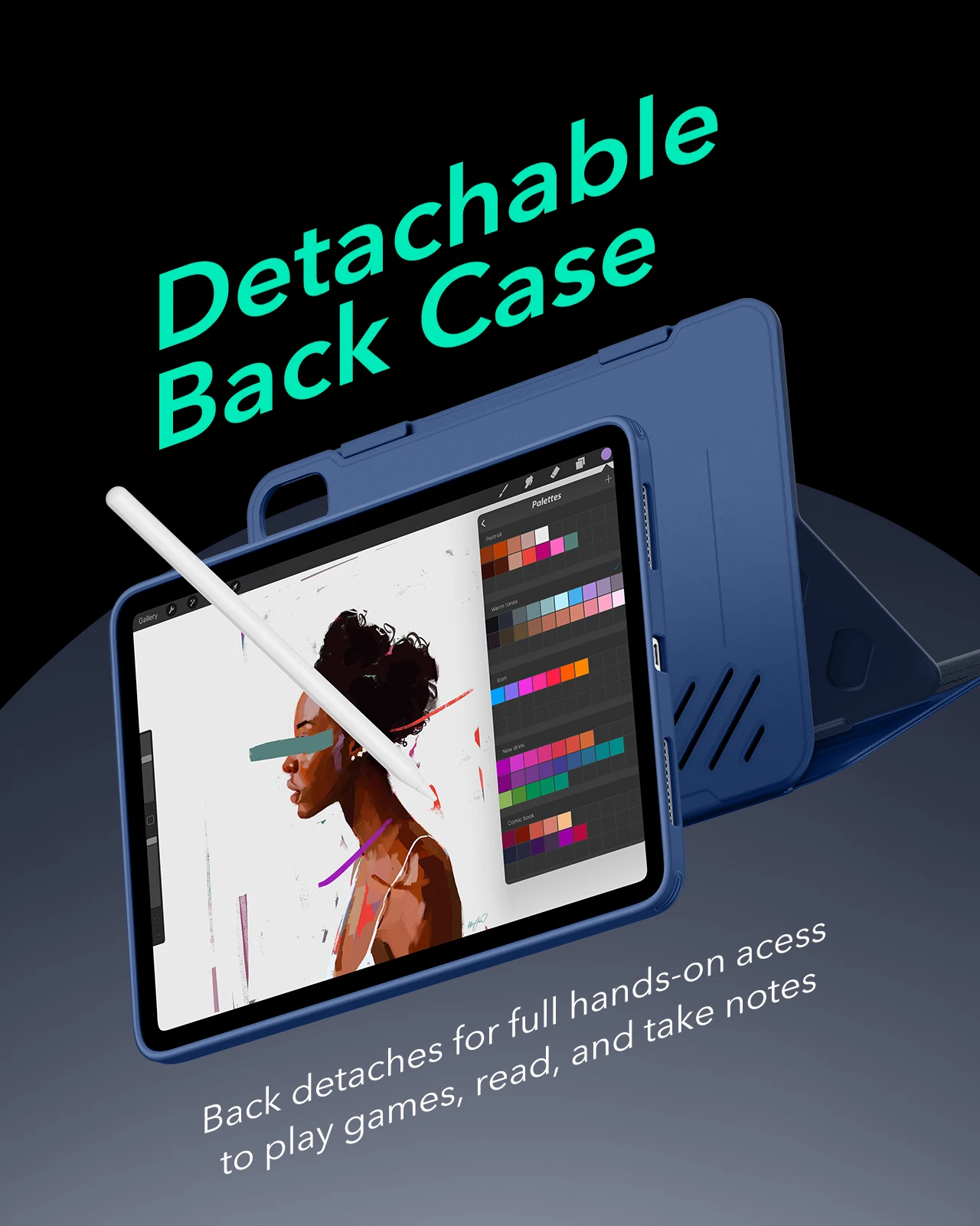 ESR for iPad Air 11/13(M4/M3/M2)2024/2025/2026 Removable Magnetic Case Adjustable Angle Cover for iPad Pro 12.9/11&iPad 11(A16)