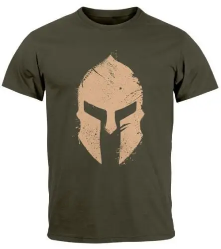 

Herren T-Shirt Print Sparta-Helm Aufdruck Gladiator Krieger Warrior Spartaner