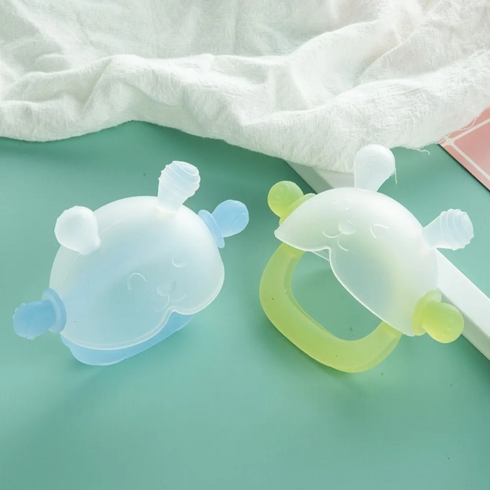 3 قطعة لينة سيليكون الأرنب لعبة التسنين الغذاء الصف الكرتون عضاضة قفازات BPA الحرة مكافحة الإبهام ألعاب التسنين الطفل مضغ