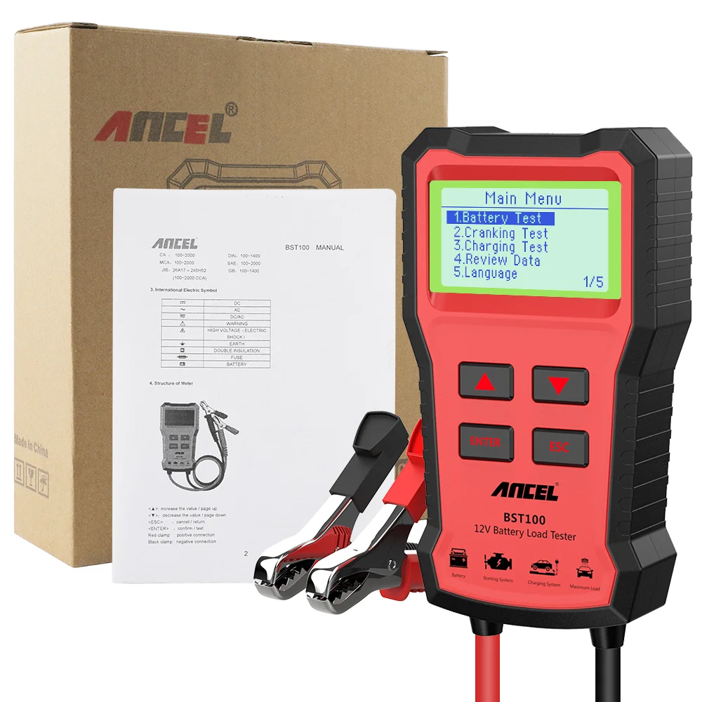 Ancel  BST100 Battery Analyzer 12V  for Car Vans Boat Motorcycle 30- 220 AH AGM Flat Plate Battery Tester Auto Diagnostic Tools