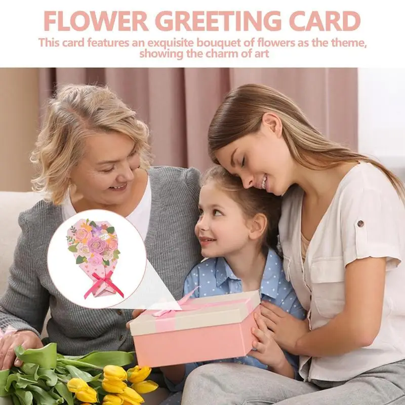 Flower Greeting Cards Anniversary Floral Card With Envelope Party Favors Seasonal Greeting Cards For Mother's Day Teacher's Day