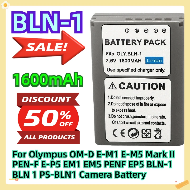 

For Olympus OM-D E-M1 E-M5 Mark II PEN-F E-P5 EM1 EM5 PENF EP5 BLN-1 BLN 1 PS-BLN1 Camera Battery