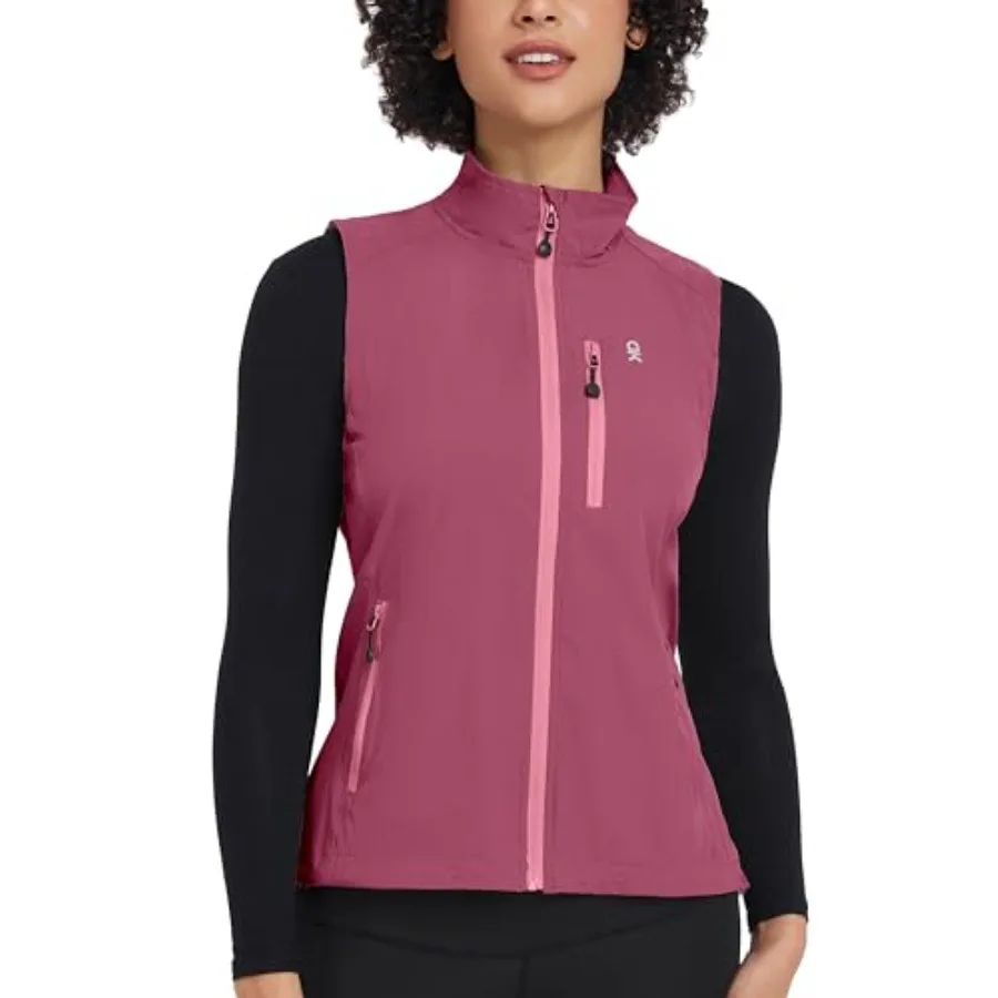 

Little Donkey Andy Women's Lightweight Quick Dry Vest Summer Windproof Sleeveless Elastic Jacket for Golfing Cycling Running