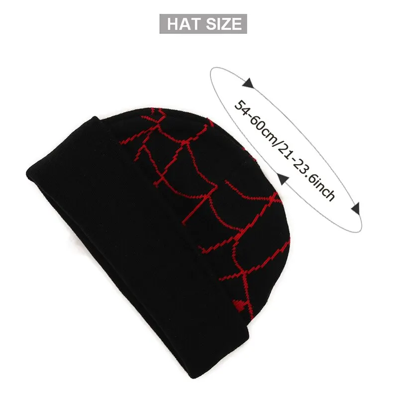 Desenho masculino aranha gorros bordados chapéu, gorro de malha, caveiras macias, gorros bonés, presentes para meninos, outono, inverno, quente, novo