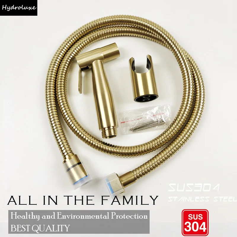 

Набор для биде из нержавеющей стали с золотым покрытием: ручной распылитель для унитаза, душевая лейка, распылитель для ванны