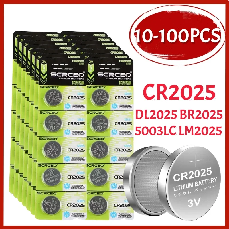 10-100Pcs CR2025 3V Lithium Button Battery DL2025 BR2025 5003LC LM2025 Coin Cell For Watch Toy Clock Computer Remote Control