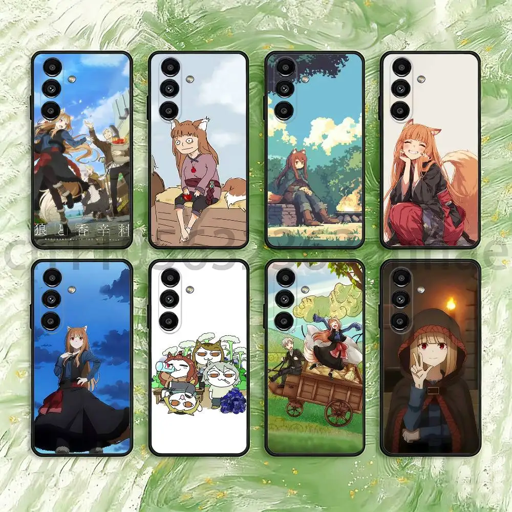 Anime S-Spice and Wolf Phone Case For Samsung Galaxy A13,21s,22,31,32,52,53,71,80,A91 Soft Black Shell