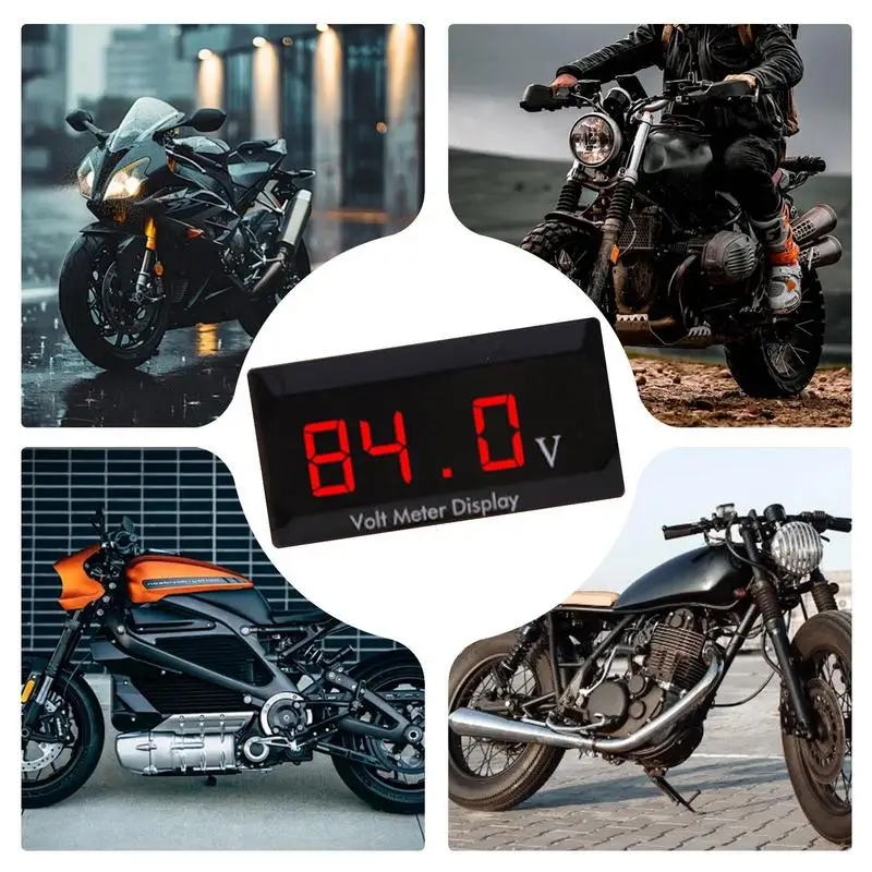 Meteran voltase Digital sepeda motor, meteran pengukur voltase Digital 12V dengan tampilan Led untuk voltase mobil, meteran Audio mobil tahan air