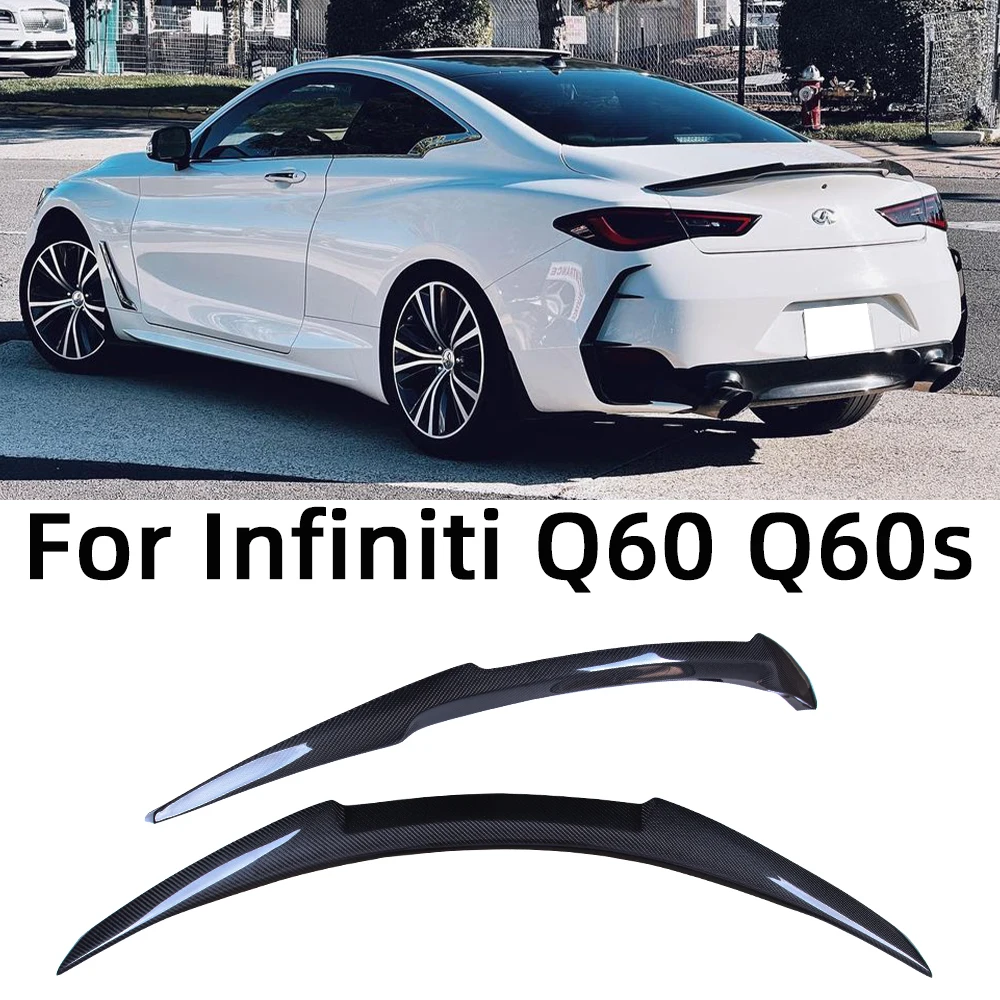 For Infiniti Q60 Q60S Coupe M4 Style Carbon fiber Rear Spoiler Trunk wing 2013-2024