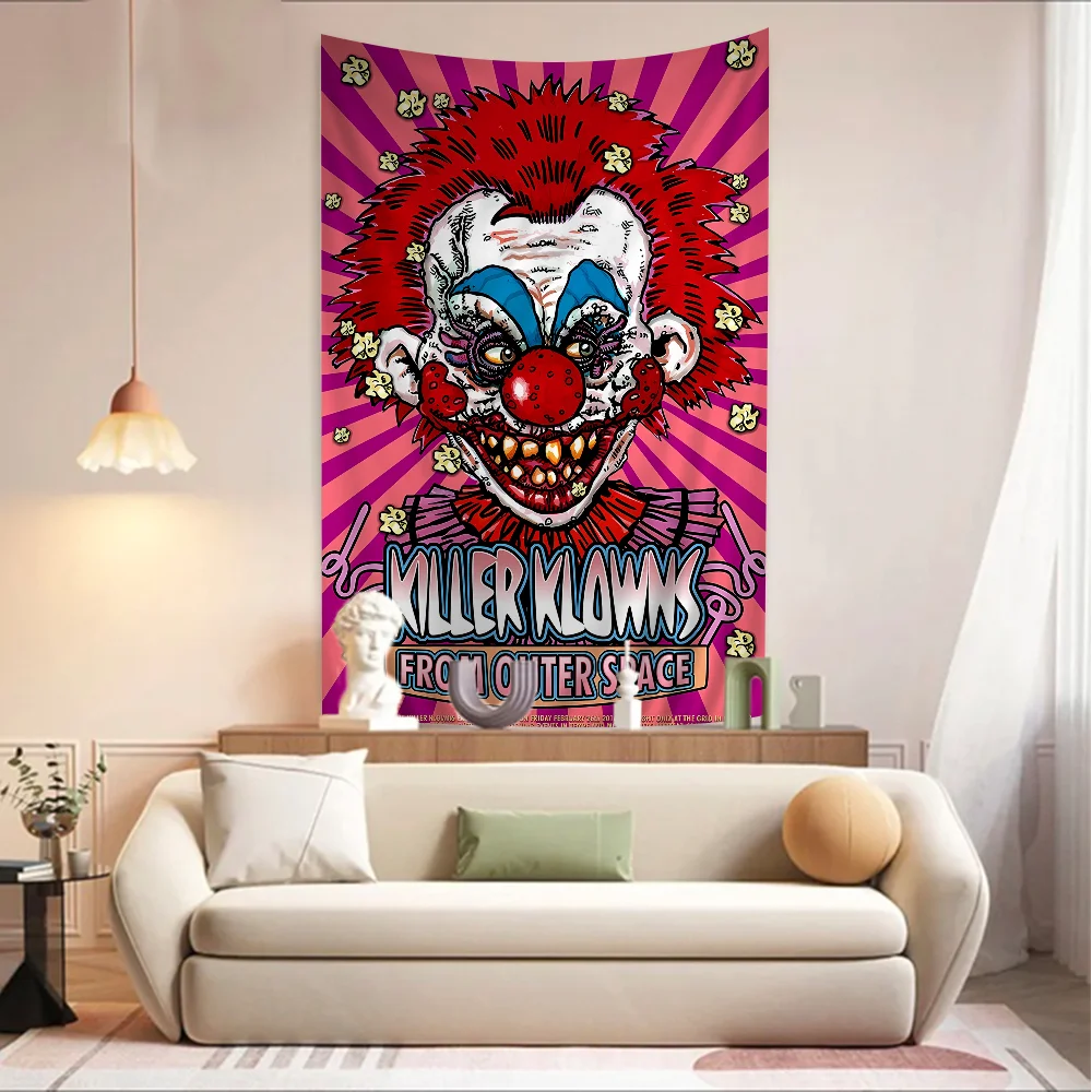 Killer Klowns from Space Anime Tapestry Wiszące Tarot Hippie Dywaniki ścienne Dorm Home Decor