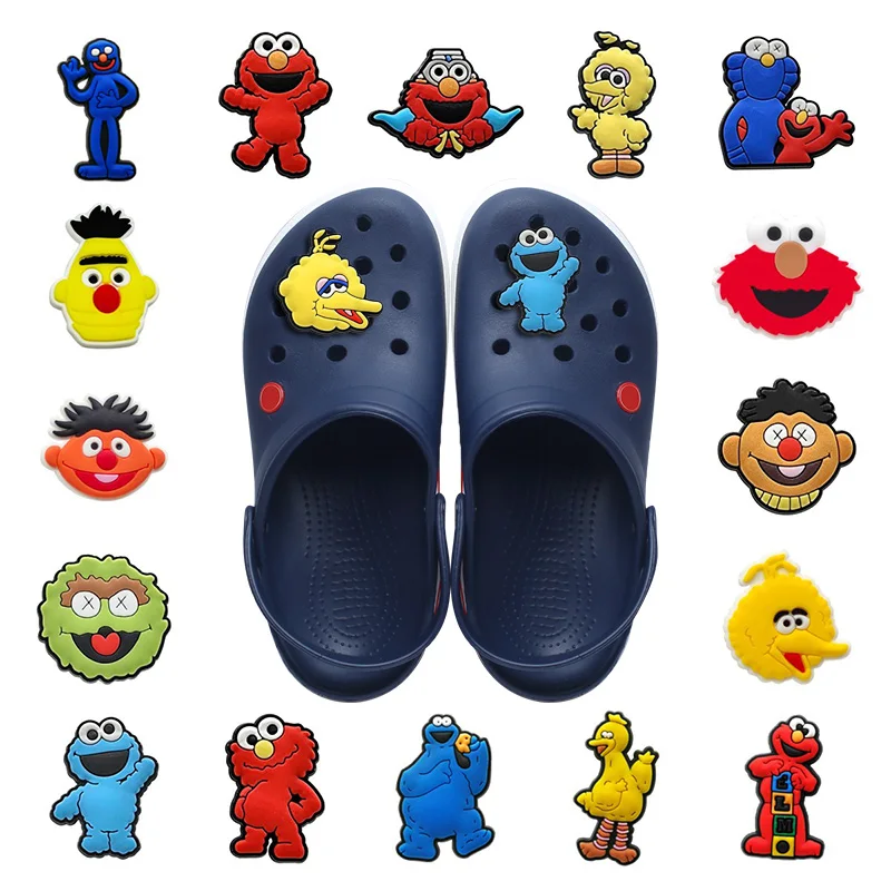 1p MINISO Sesame Street PVC shoe charm cartoon figure shoe accessories wholesale custom comic shoe buckle decoration fit Sandals