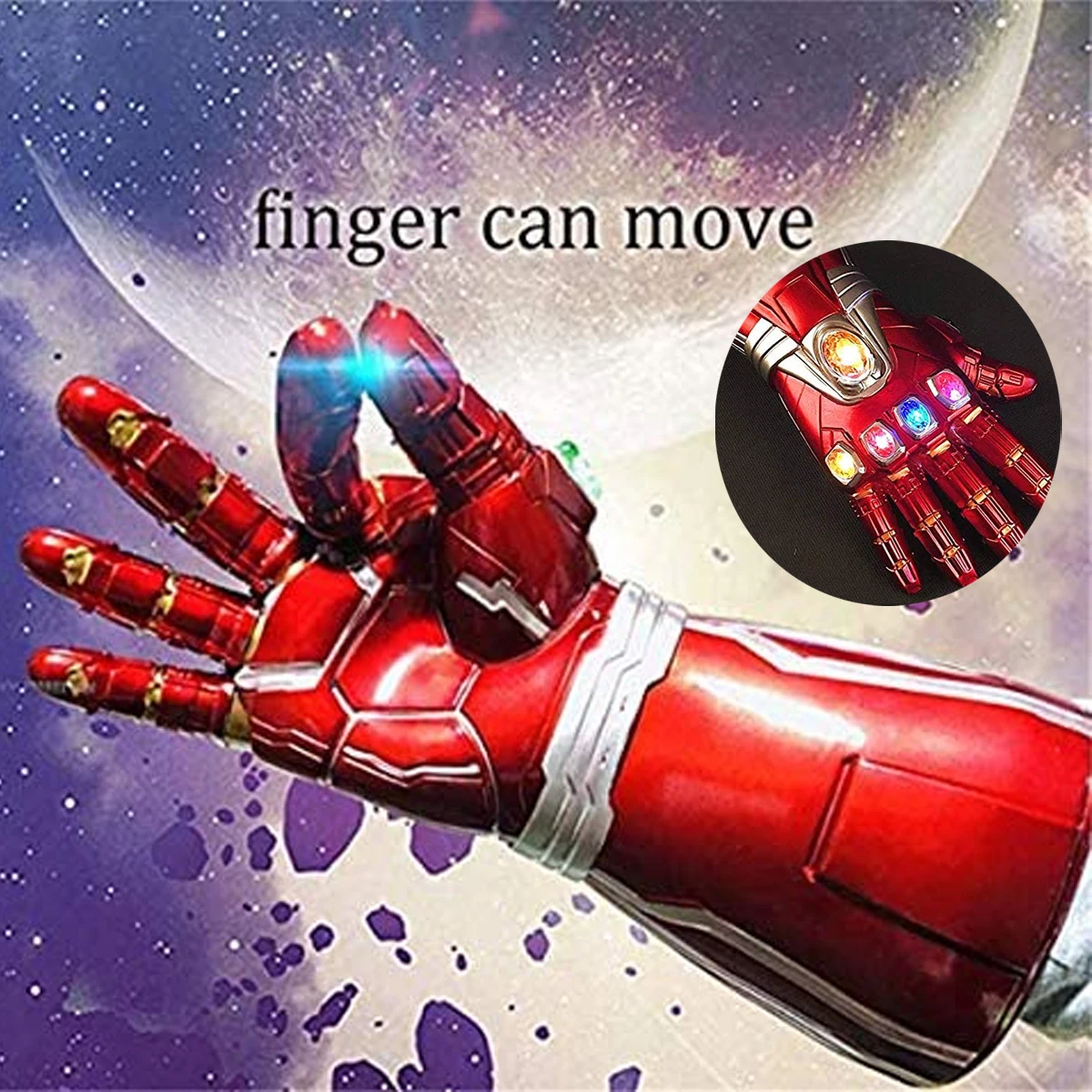 Marvel Iron Man Glove with Light Gem Stone Infinity Gauntlet Infinity Wars Ironman Cosplay Cos Toys for Kids Man Birthday Gift