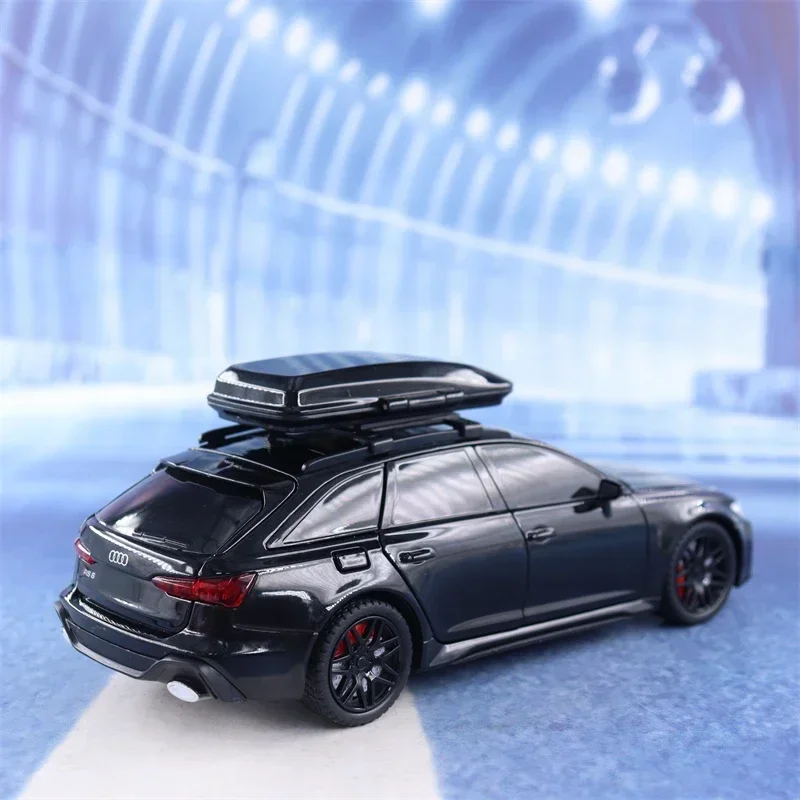 1:24 Audi RS6 TRAVEL EDITION High Simulation Diecast Metal Alloy Model car Sound Light Pull Back Collection Kids Toy Gifts F547