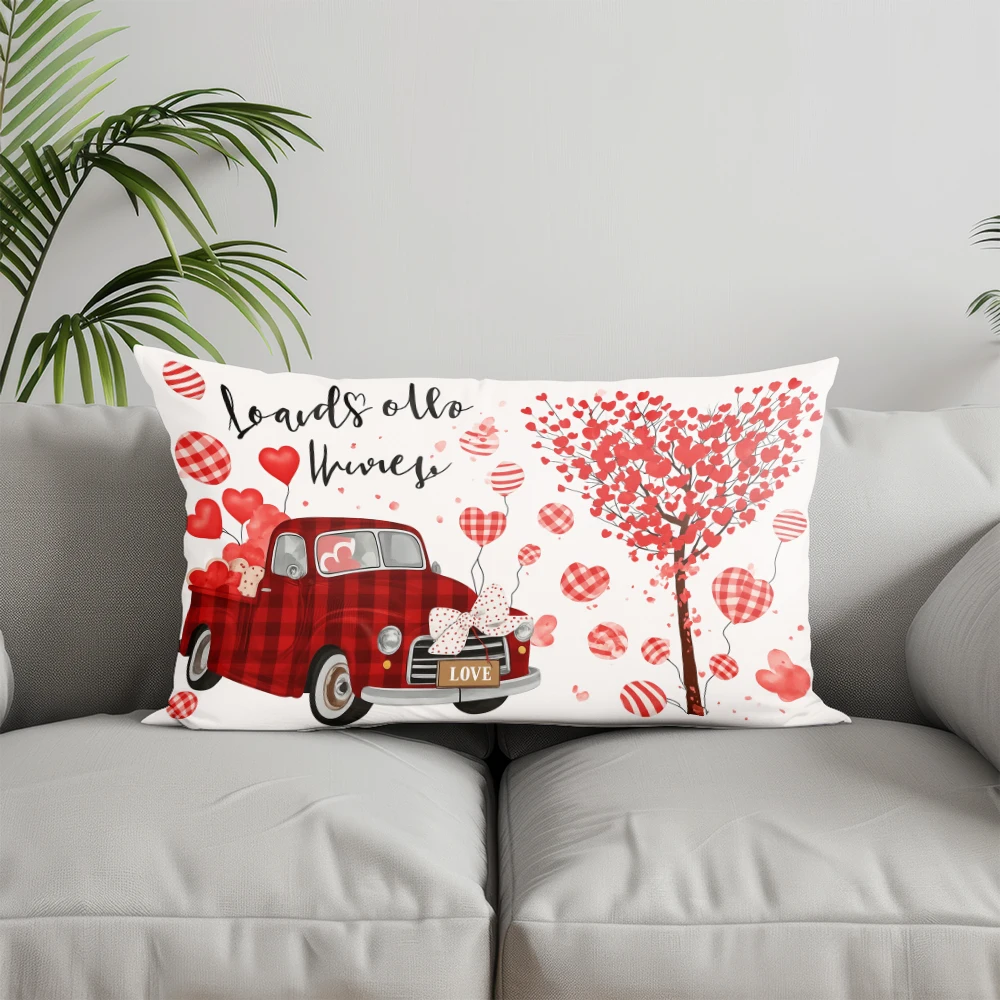 ديكور المنزل ضربات حمراء ومدقق المخدة مناسبة ل أريكة غرفة نوم غطاء وسادة السيارة وسادة مستطيلة الظهر