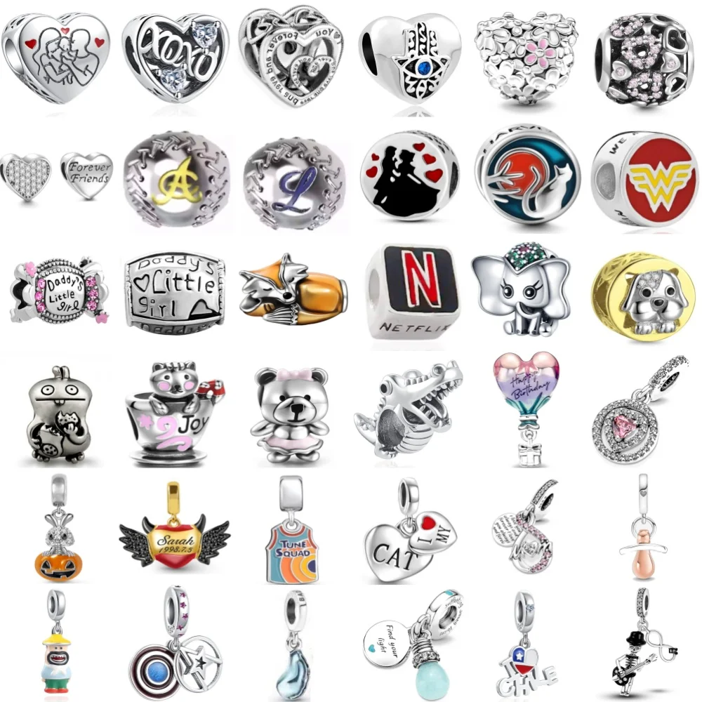 New 925Silver Elephant Bear Candy Bead Pendant Suitable for European Original Bracelet DIY Accessories Women's Exquisite Jewelry