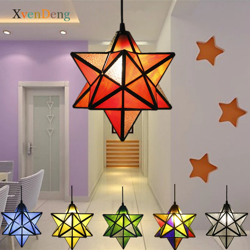 

Tiffany Stained Glass Pendant Lamp for Living Room Bedroom Home Decor Kitchen Hanging Lamp European Retro Iron LED Pendant Light
